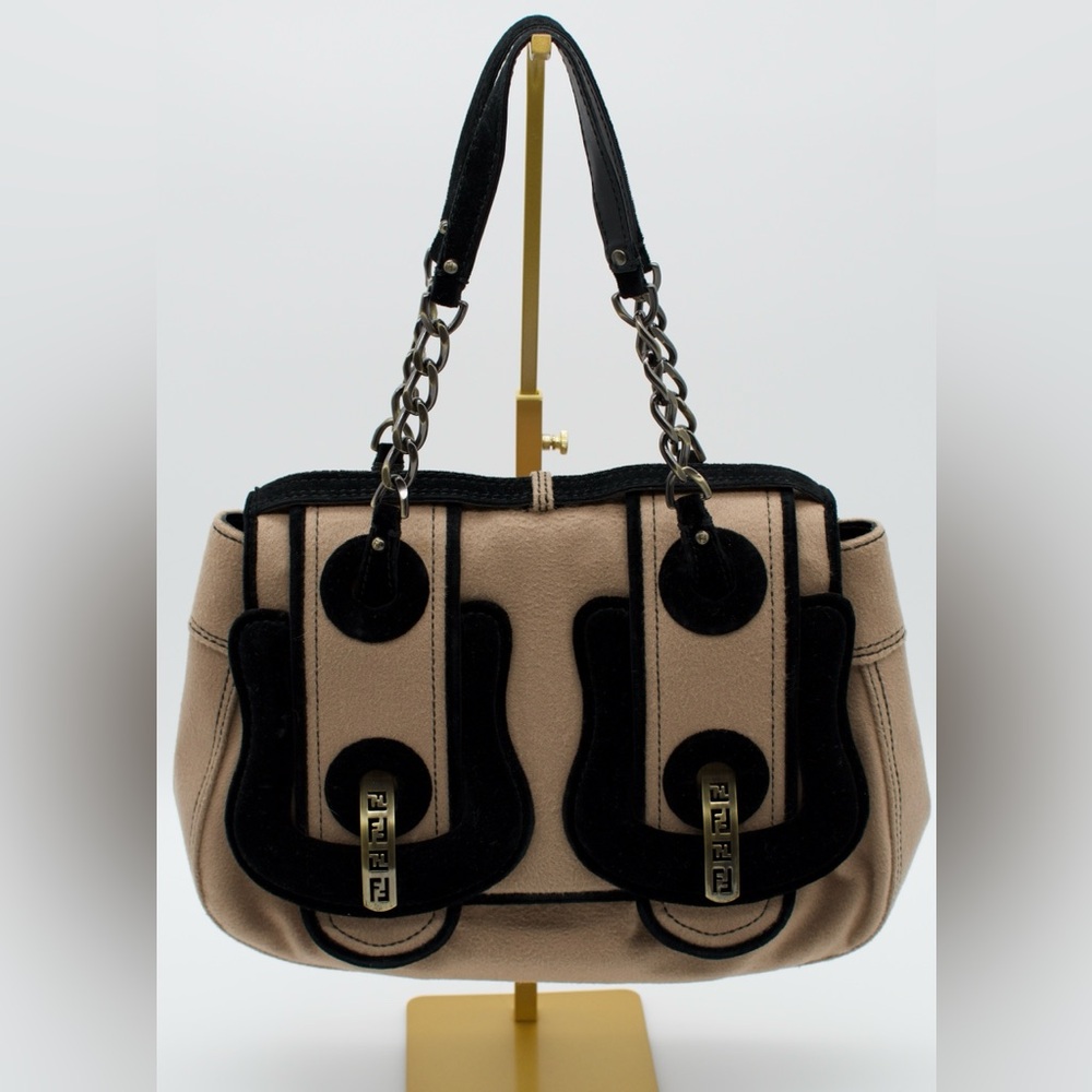 Authentic Rare Fendi Camel Cashmere B Bag